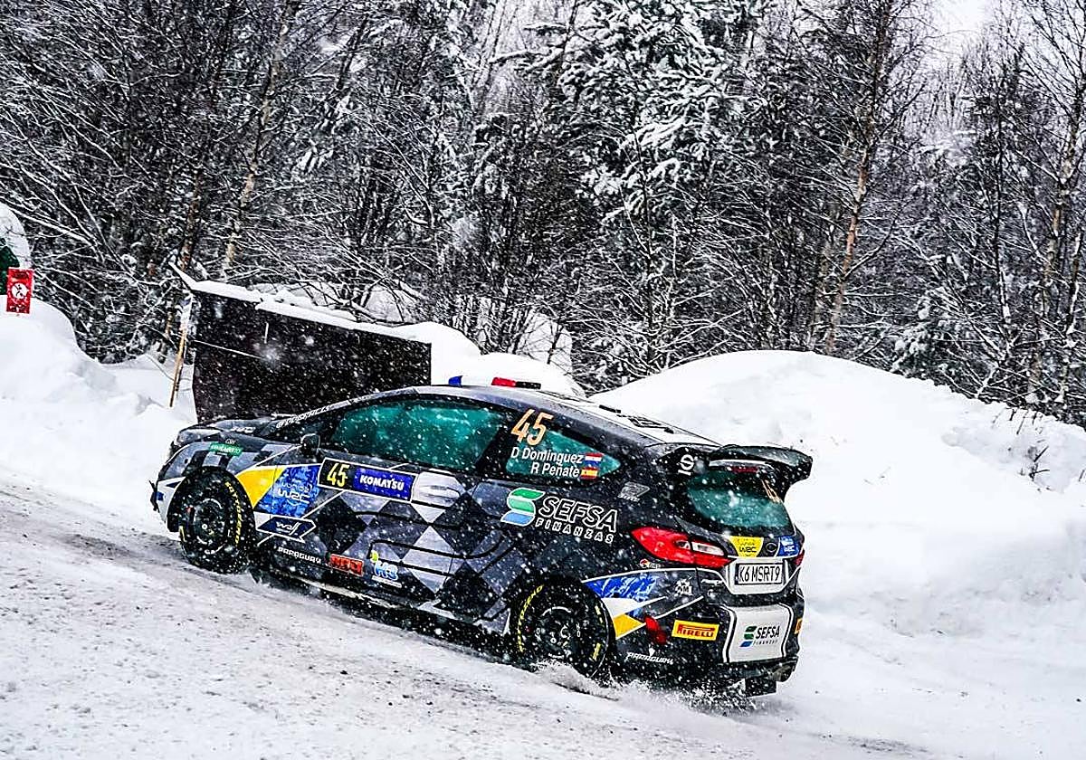 El Ford Fiesta Rally3 de Diego Domínguez y Rogelio Peñate, mientras estuvo en competición.