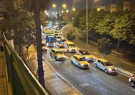 Imagen de las retenciones en la carretera de Mata.