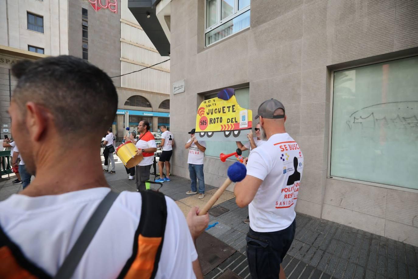 La manifestación del Transporte Sanitario no Urgente, en imágenes