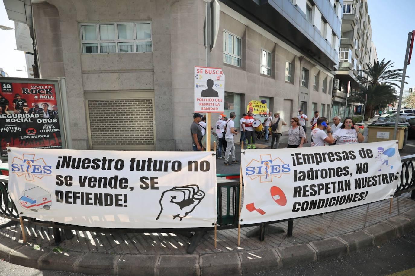 La manifestación del Transporte Sanitario no Urgente, en imágenes