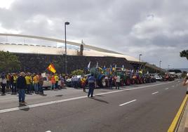 Protesta de tractorada en Santa Cruz de Tenerife.