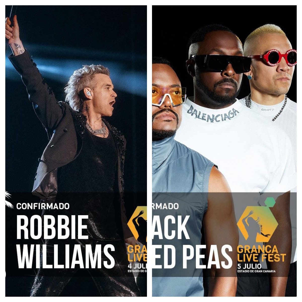 Robbie Williams y Black Eyed Peas, los artistas que completan el cartel del GranCa Live Fest 2024