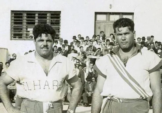 El Pollo de Máguez, a la derecha, con Heraclio Niz, Pollo de Arrecife, en 1967.