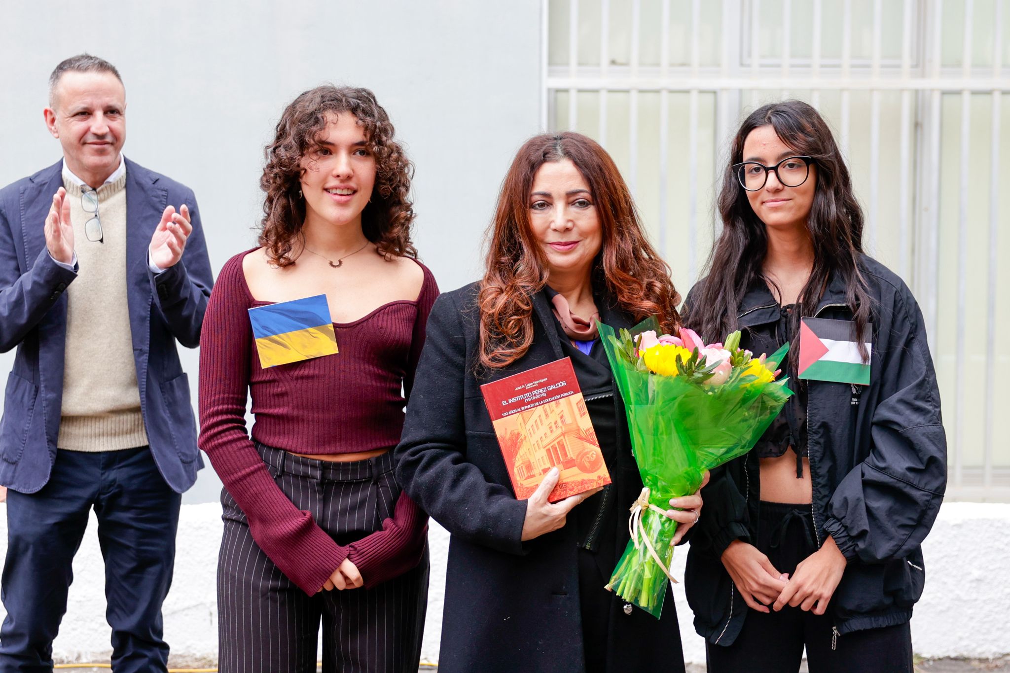 La visita de Ouided Bouchamaoui al IES Peréz Galdós, en imágenes