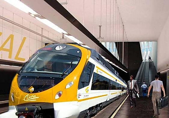 Infografía del proyecto de línea ferroviaria previsto en Gran Canaria.