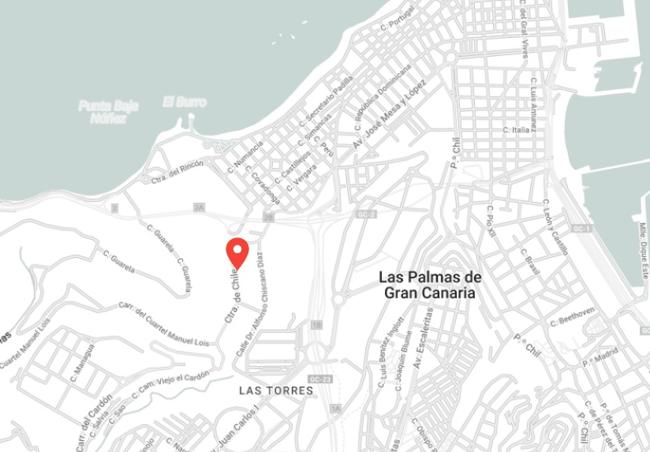 Marcado en rojo, la carretera de Chile, lugar en el que ocurrió el fatal suceso.