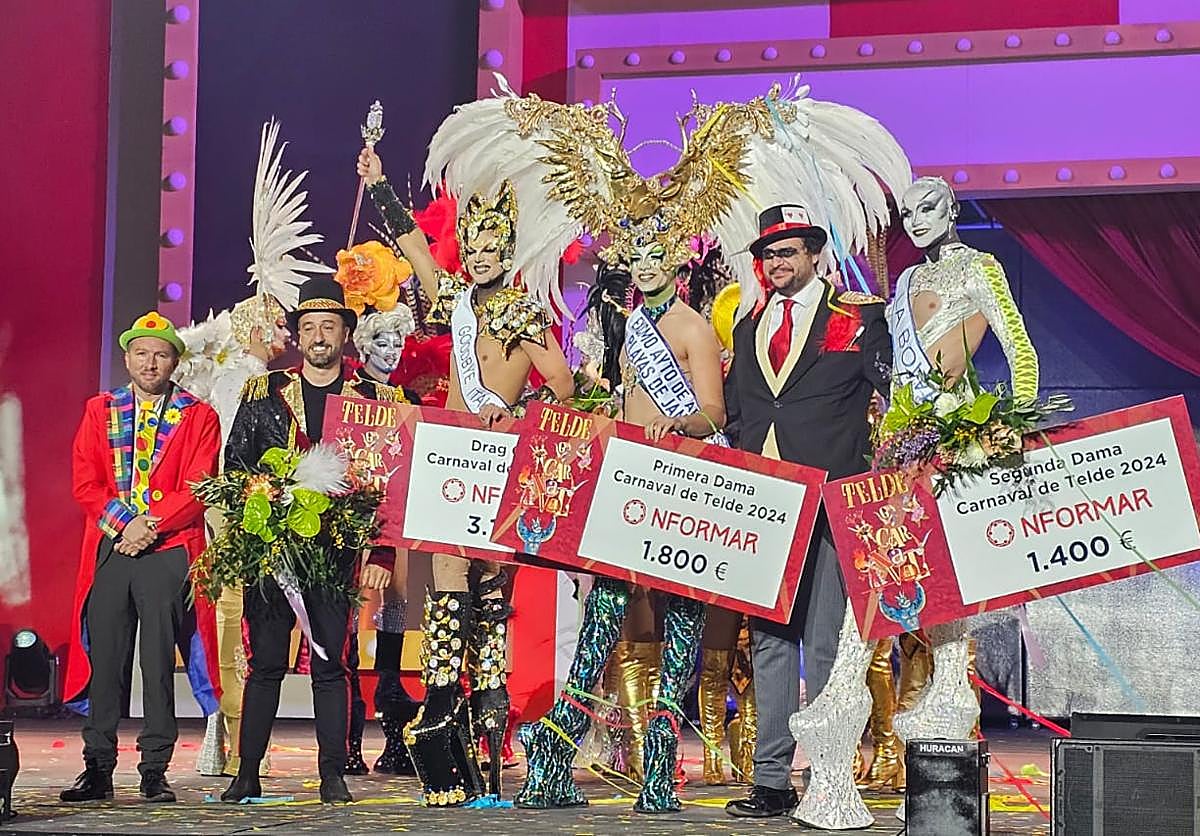 Cuadro de honor de la gala drag queen del carnaval de Telde 2024.