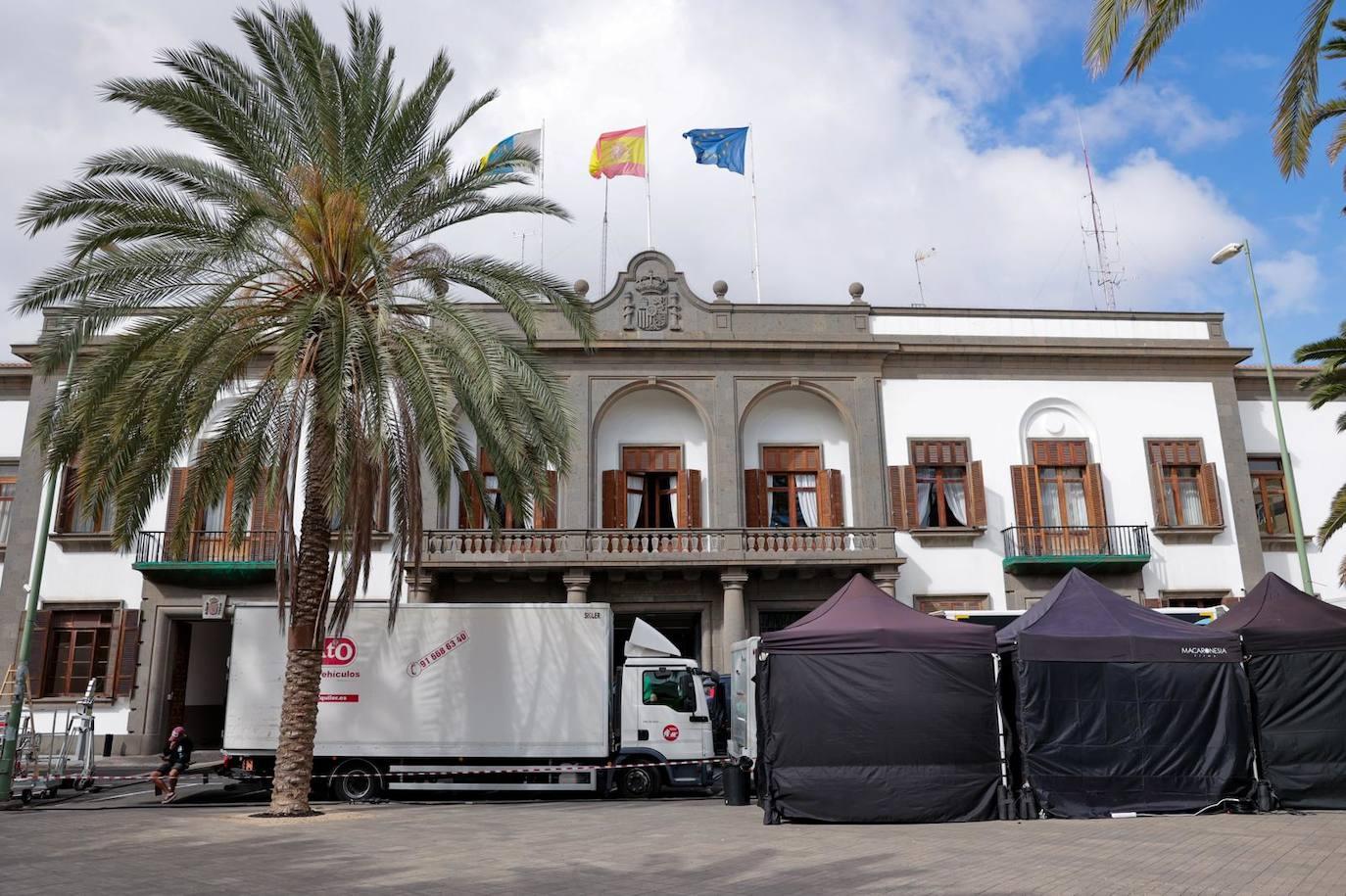 La Delegación del Gobierno de Canarias se convierte en un plató de cine