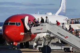 Imagen de archivo de un avión de Norwegian en Canarias.