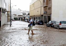 Efectos en Arrecife por las lluvias con cierta intensidad vividos a finales de 2023.