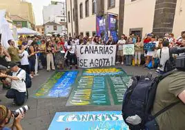 Imagen de la manifestación en La Laguna previa al 20A.