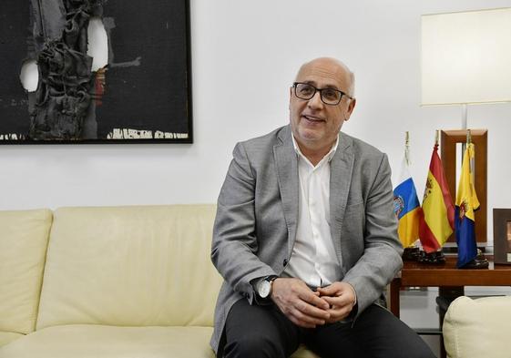 Antonio Morales, presidente del Cabildo de Gran Canaria, durante la entrevista.
