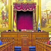 Imagen de archivo del salón de plenos del Parlamento de Canarias.