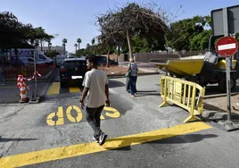 Unos ciudadanos transitan por la calle después de que un coche entrara en sentido prohibido en la calle Doctor José Guerra Navarro, en La Isleta.