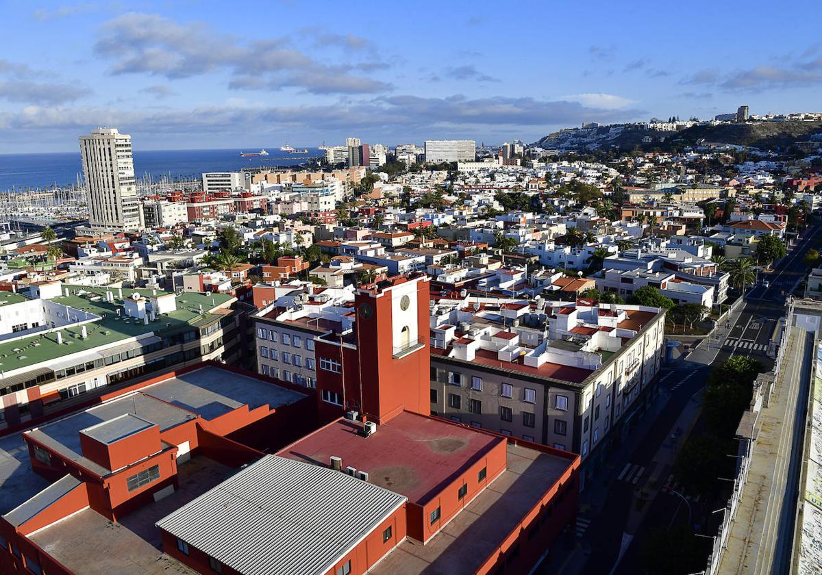 Panorámica de Las Palmas de Gran Canaria desde Alcaravaneras.