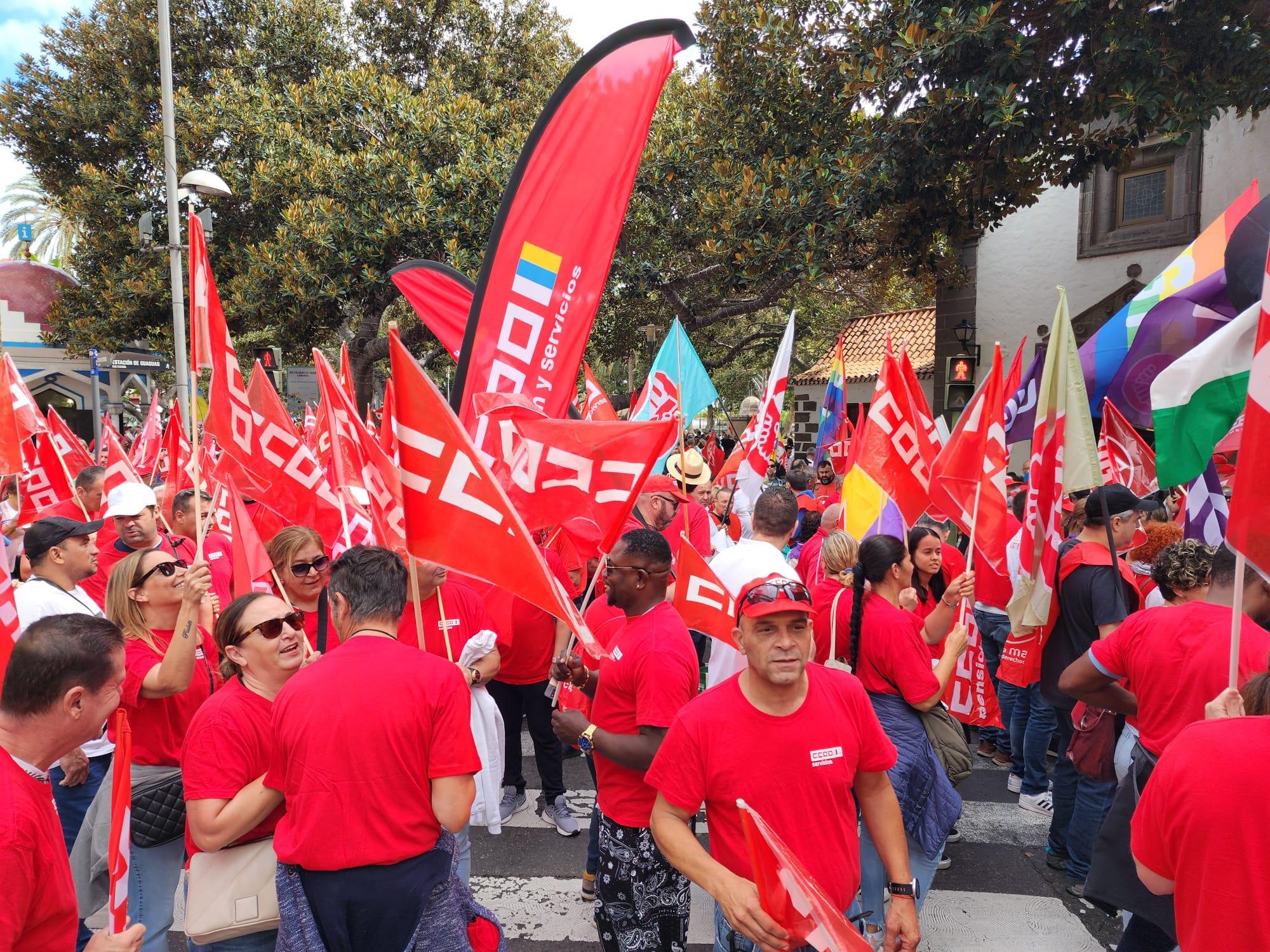La manifestación en Gran Canaria por el Día Internacional de los Trabajadores, en imágenes