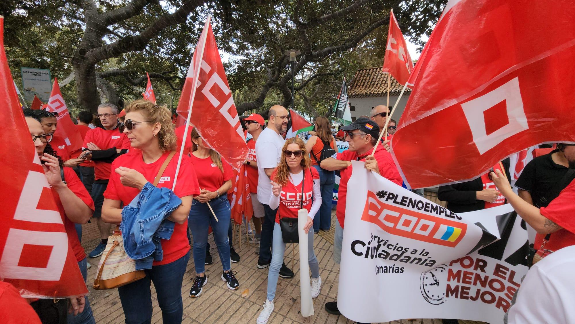 La manifestación en Gran Canaria por el Día Internacional de los Trabajadores, en imágenes
