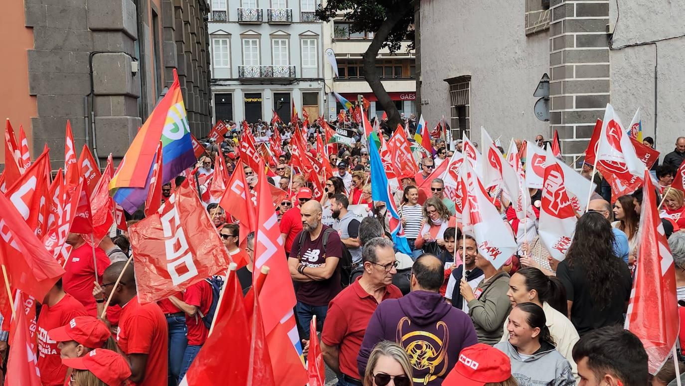 La manifestación en Gran Canaria por el Día Internacional de los Trabajadores, en imágenes