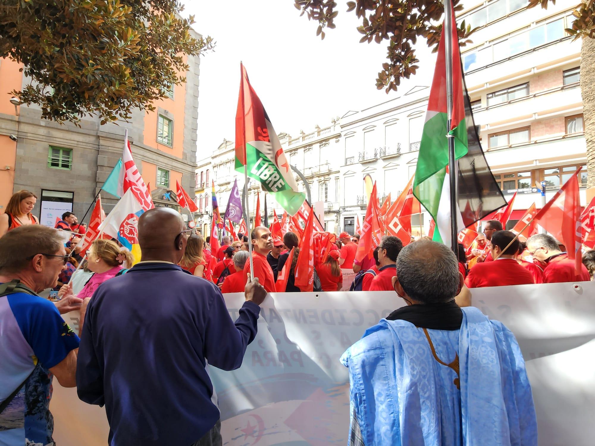 La manifestación en Gran Canaria por el Día Internacional de los Trabajadores, en imágenes