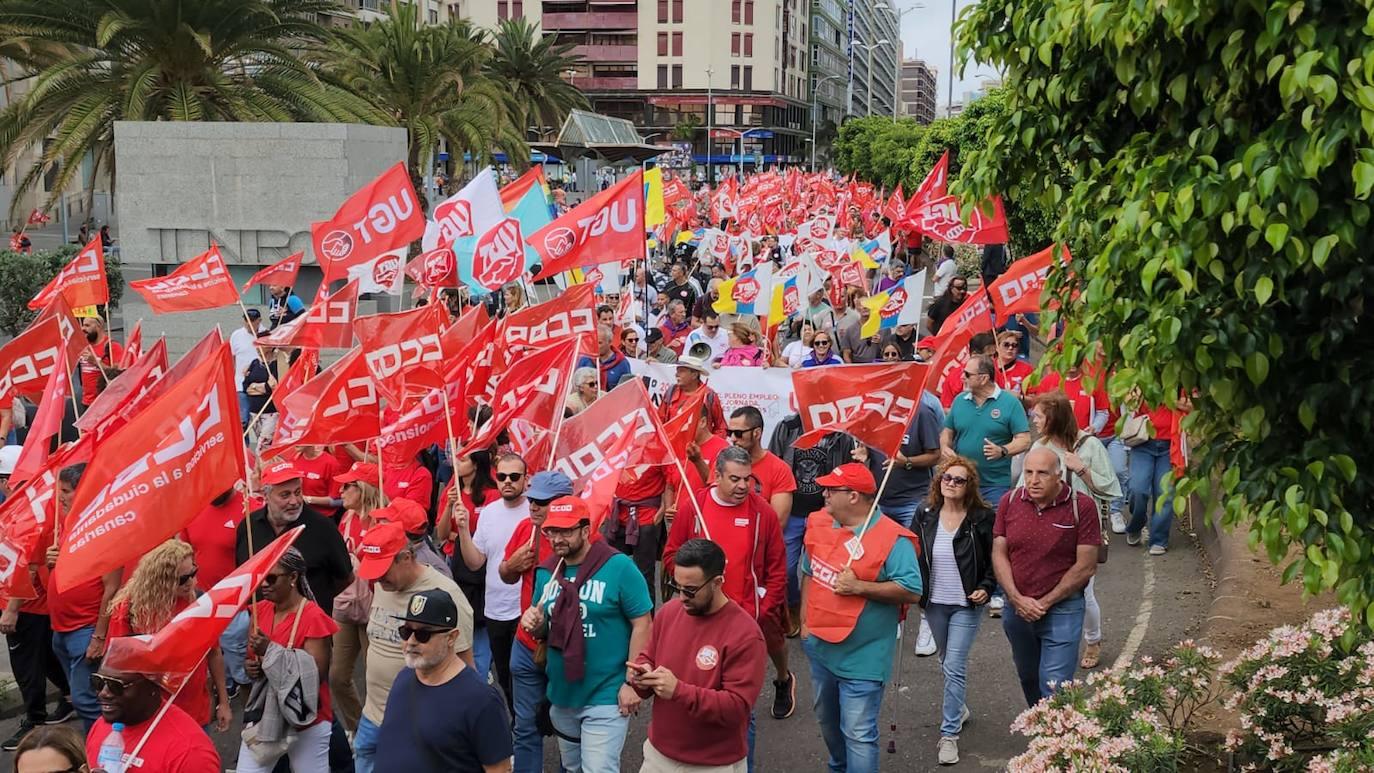 La manifestación en Gran Canaria por el Día Internacional de los Trabajadores, en imágenes