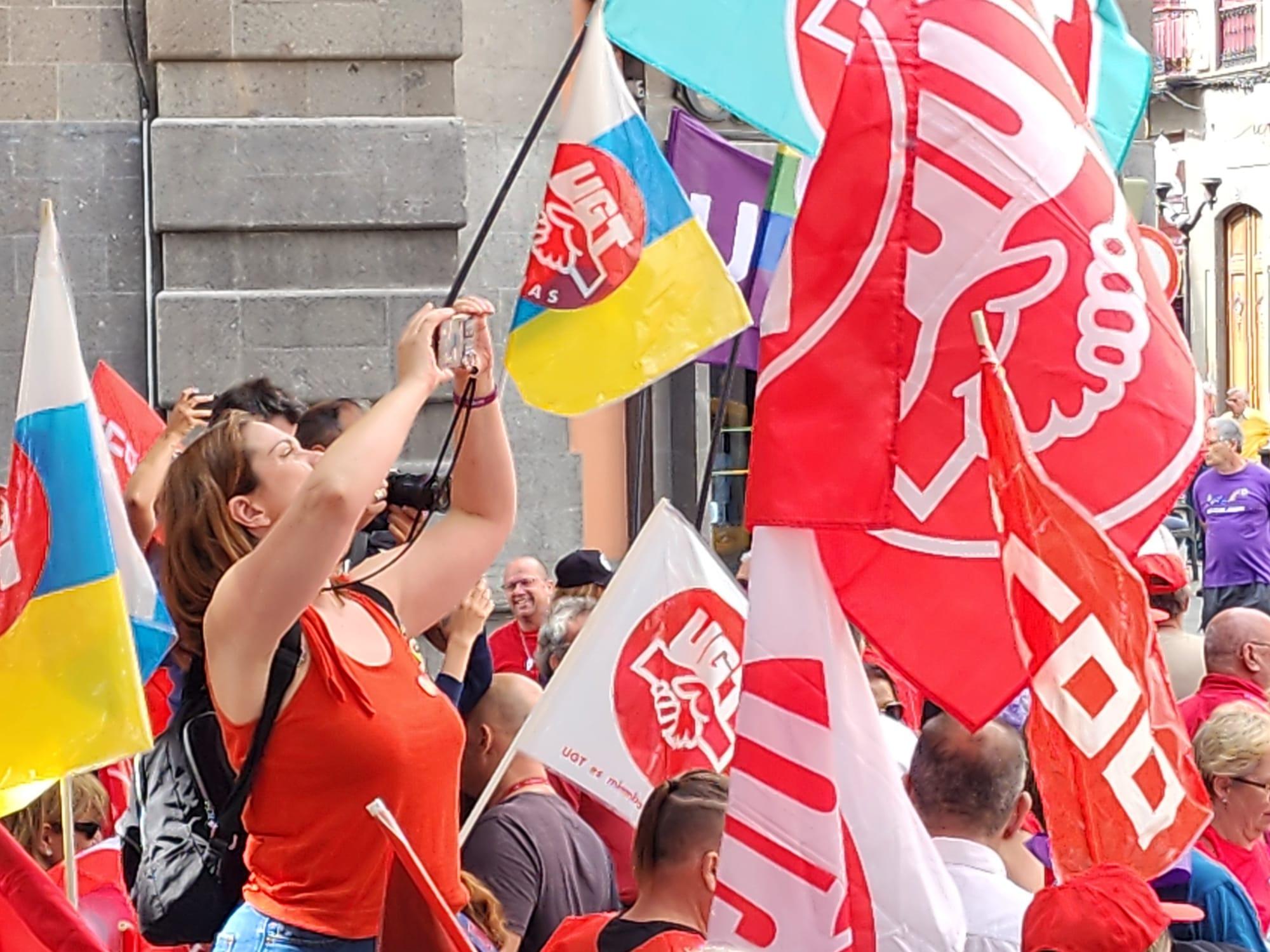 La manifestación en Gran Canaria por el Día Internacional de los Trabajadores, en imágenes