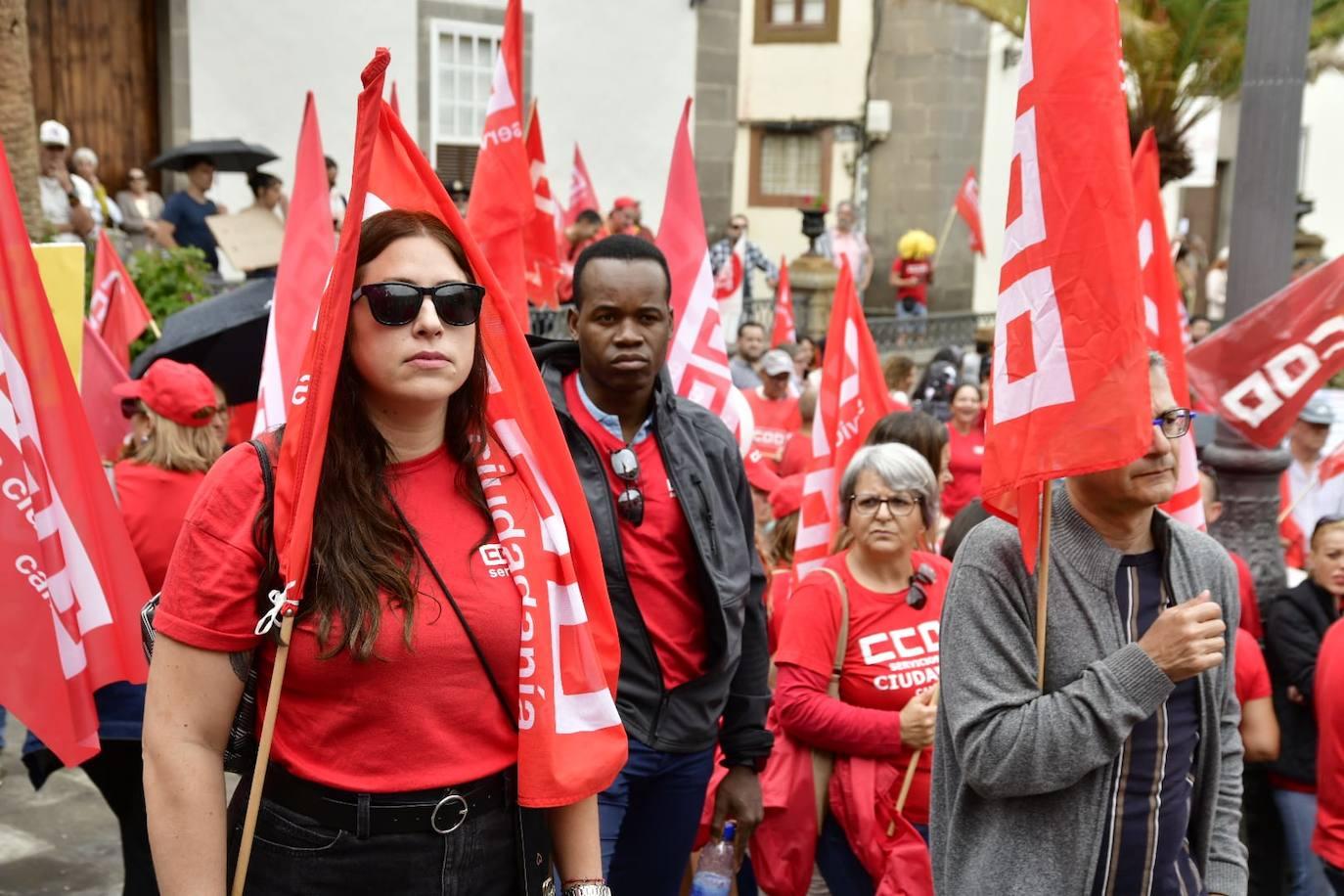 La manifestación en Gran Canaria por el Día Internacional de los Trabajadores, en imágenes