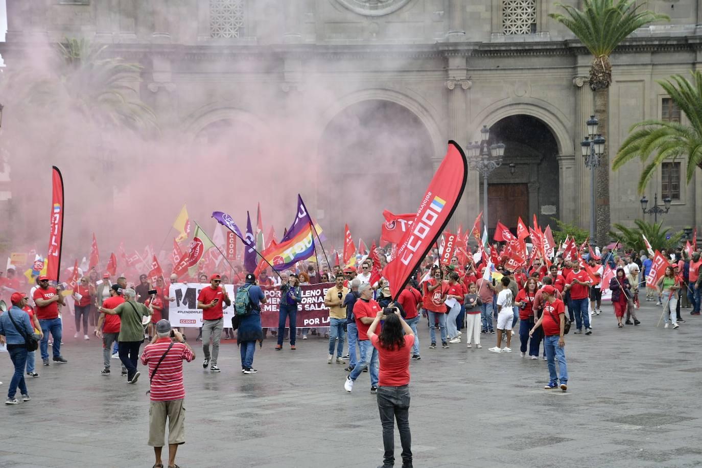 La manifestación en Gran Canaria por el Día Internacional de los Trabajadores, en imágenes