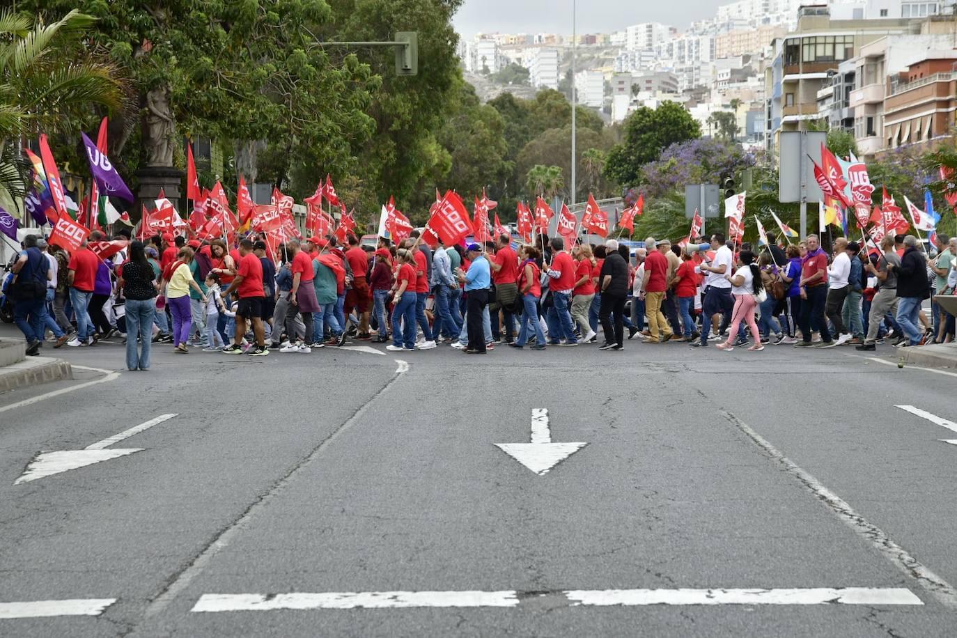 La manifestación en Gran Canaria por el Día Internacional de los Trabajadores, en imágenes