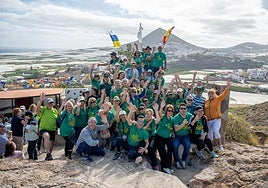 Foto de familia de la caminata hasta la Cruz de Grimón.