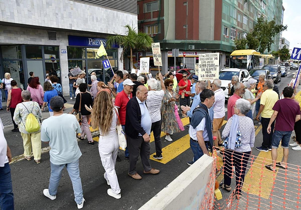 Imagen de la movilización de este jueves en La Isleta.