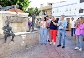 La fuente del Pilar, este martes, ya arreglada.