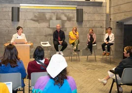 Un momento de la rueda de prensa de Acufade y el Observatorio de Derechos Sociales de Canarias.