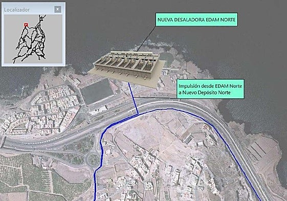 Imagen tomada del documento del plan que expone donde se hará la desaladora de Costa Ayala.