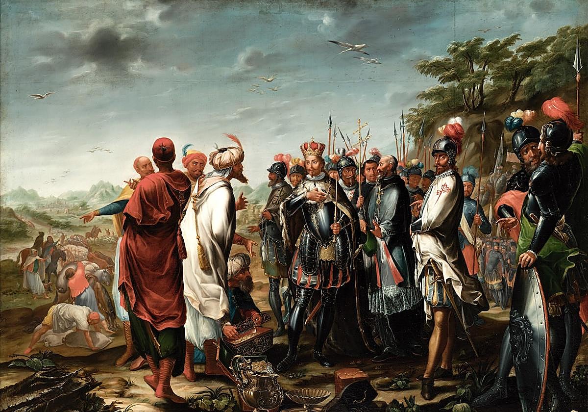 San Fernando recibe el tributo del rey de Baeza