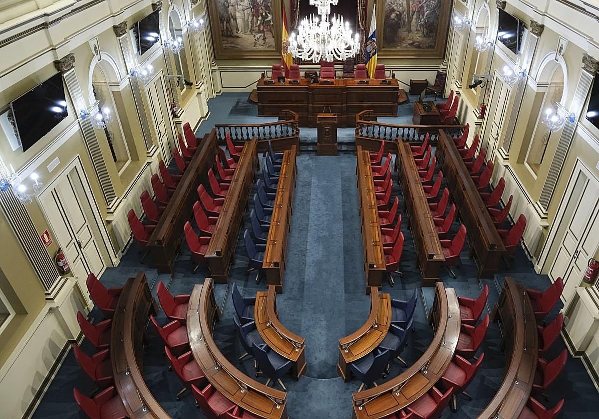Salón de plenos del Parlamento de Canarias.