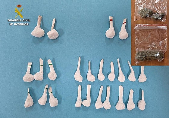 Imagen de la droga incautada en una de las actuaciones realizadas por la Guardia Civil en la zona de Mogán.