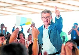 Alberto Núñez Feijóo en un mitin celebrado este lunes en Santa Cruz de Tenerife.