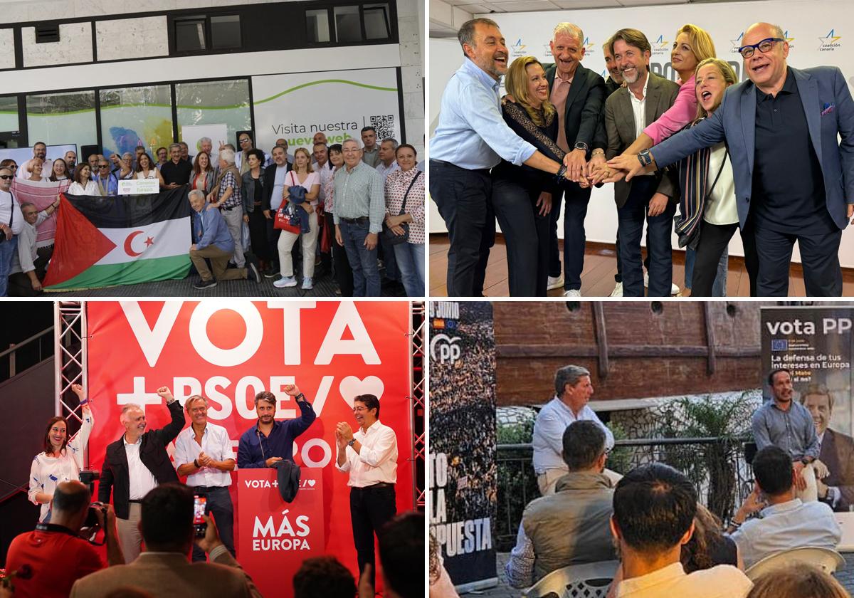 Último acto de campaña para los comicios europeos para el PSOE, NC, PP y CC.