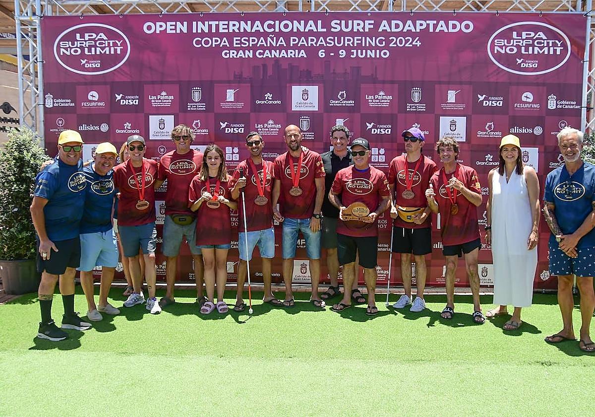 Uno de los podios de la prueba, este domingo en Las Canteras.