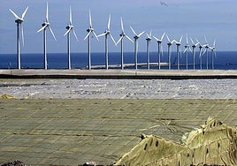 Molinos en el sureste de Gran Canaria.