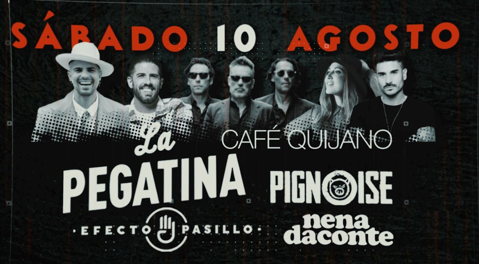 Cartel de las actuaciones del sábado 10 de agosto.