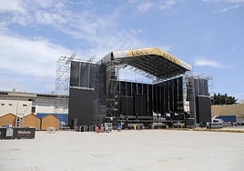 Escenario listo en la Ciudad Deportiva Lanzarote.