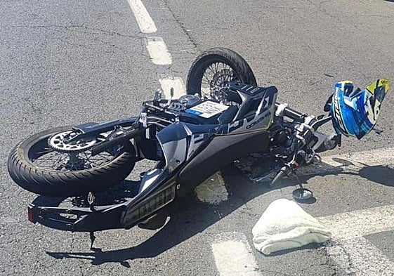 Imagen de la motocicleta implicada en el accidente.