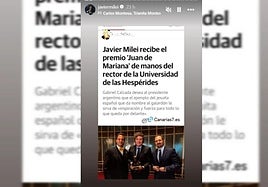 CANARIAS7 se cuela en las 'stories' de Instagram de Javier Milei