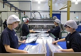 Trabajadoras en una fábrica canaria.