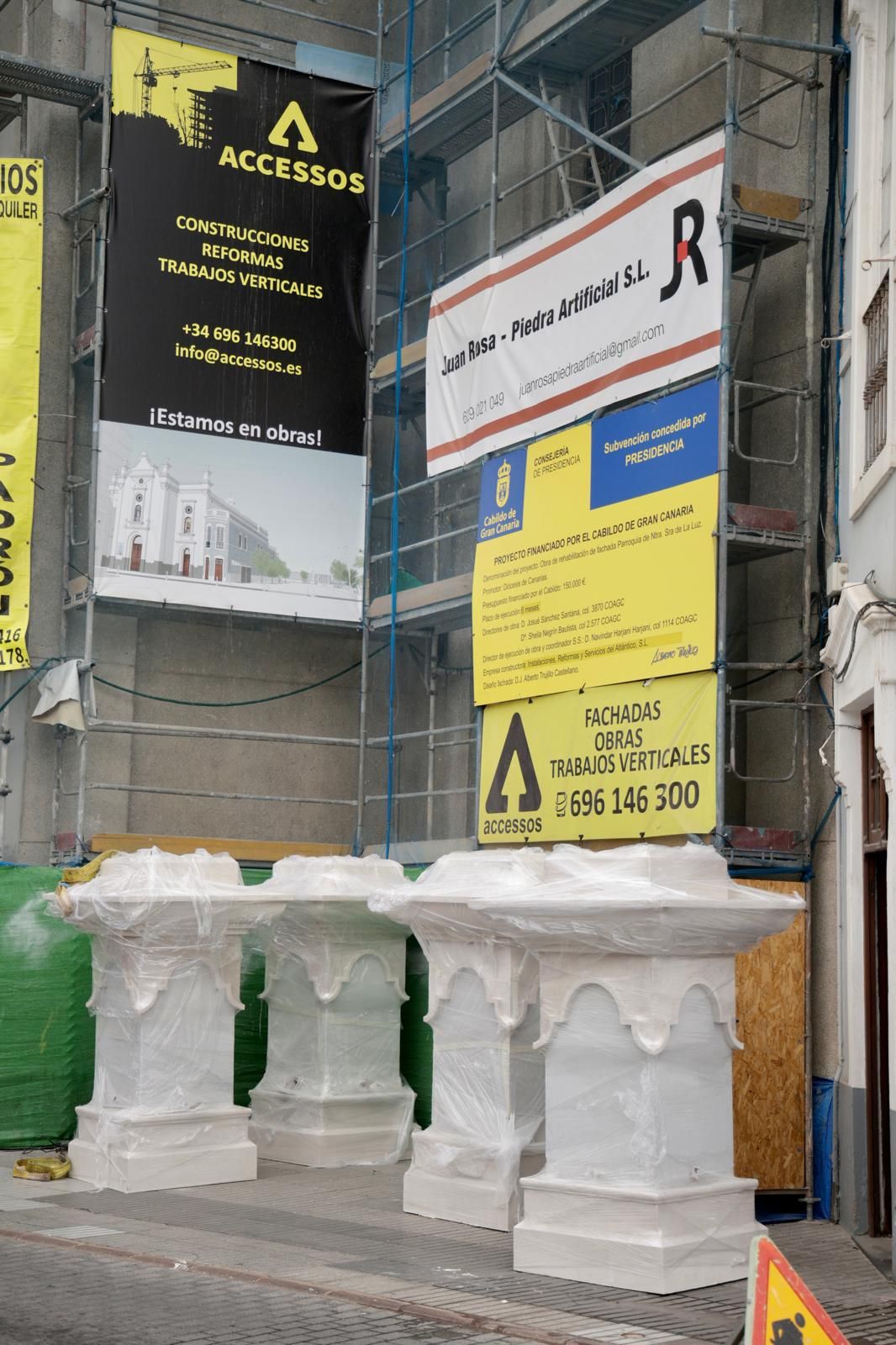 Avanzan los trabajos de rehabilitación en la iglesia de La Luz