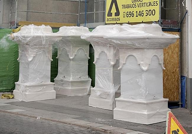 Detalle de las pilastras.