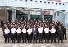 Imagen de los Policías Nacionales en prácticas en Canarias.