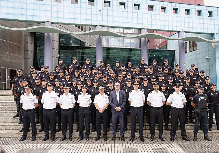 Imagen de los Policías Nacionales en prácticas en Canarias.