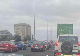 Atasco en la GC-1, sentido norte.